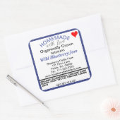 Bio Blueberry Jam Homemade Canning Quadratischer Aufkleber (Umschlag)