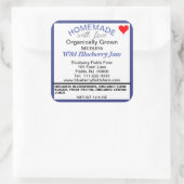 Bio Blueberry Jam Homemade Canning Quadratischer Aufkleber (Tasche)