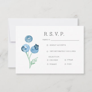 Bio Blueberry Trio Wasserfarbe UAWG RSVP Karte