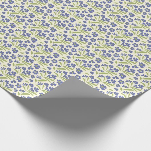 Bio Blumengrün auf Creme 0111A Geschenkpapier (Ecke)