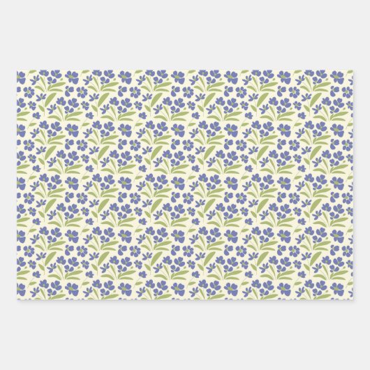 Bio Blumengrün auf Creme 0111A Geschenkpapier Set (Vorderseite 2)