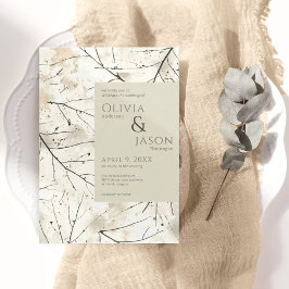 Bio Blush Flachs Mocha Wasserfarben Einladung