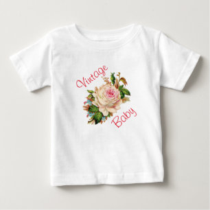 Bio-Bodyanzug für Babys mit Rose im Vintage-Stil Baby T-shirt