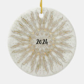 Bio bohischer Sonnenaufgang Mandala Keramik Ornament (Hinten)