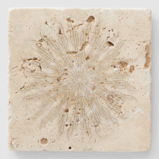 Bio bohischer Sonnenaufgang Mandala Steinuntersetzer (Vorderseite)