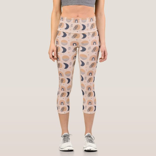 Bio Boho Pattern Capri Leggings (Vorderseite)