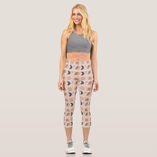 Bio Boho Pattern Capri Leggings (Vorderseite)