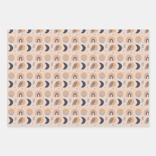 Bio Boho Pattern Geschenkpapier Set (Vorderseite 2)