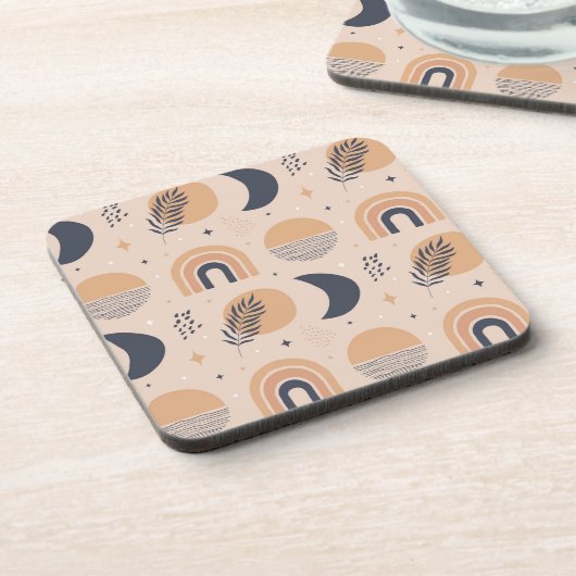 Bio Boho Pattern Getränkeuntersetzer (Linke Seite)