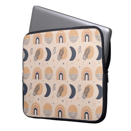 Bio Boho Pattern Laptopschutzhülle (Vorderseite Links)