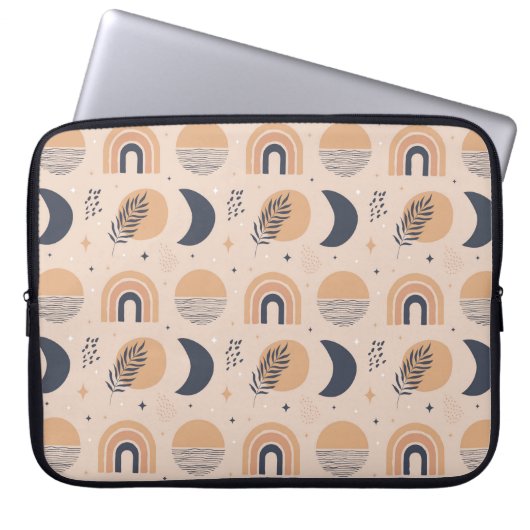 Bio Boho Pattern Laptopschutzhülle (Vorderseite)