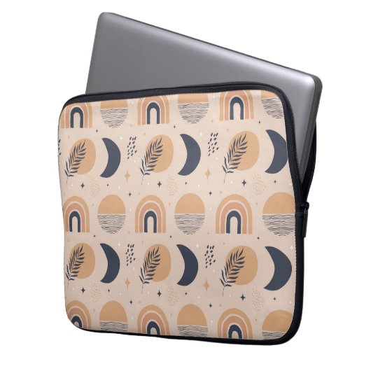 Bio Boho Pattern Laptopschutzhülle (Vorderseite Links)