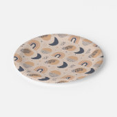 Bio Boho Pattern Pappteller (Schrägansicht)