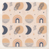 Bio Boho Pattern Rechteckiger Pappuntersetzer (Vorderseite)