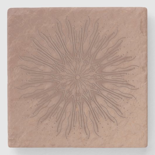 Bio bohoner Sonnenaufgang Steinuntersetzer (Vorderseite)