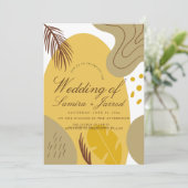 Bio botanische Gelbe Formen Einladung (Stehend Vorderseite)