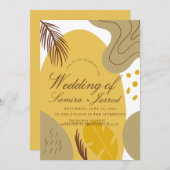 Bio botanische Gelbe Formen Einladung (Vorne/Hinten)