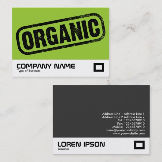 Bio Briefmarke Visitenkarte (Vorne/Hinten)