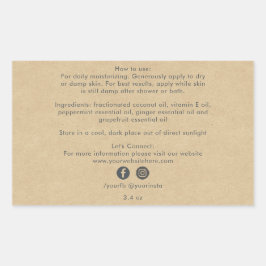 Bio Business Beauty Product Ingredients Kraft Rechteckiger Aufkleber