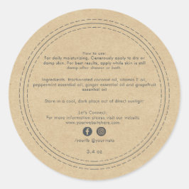 Bio Business Beauty Product Ingredients Kraft Runder Aufkleber