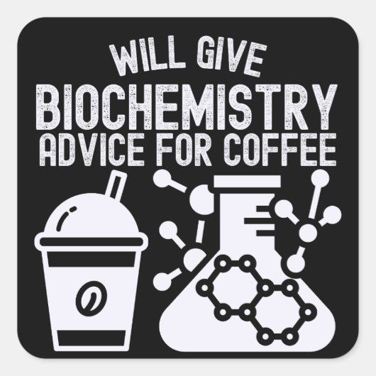 Bio-Chemie-Beratung für Kaffee Quadratischer Aufkleber (Vorderseite)