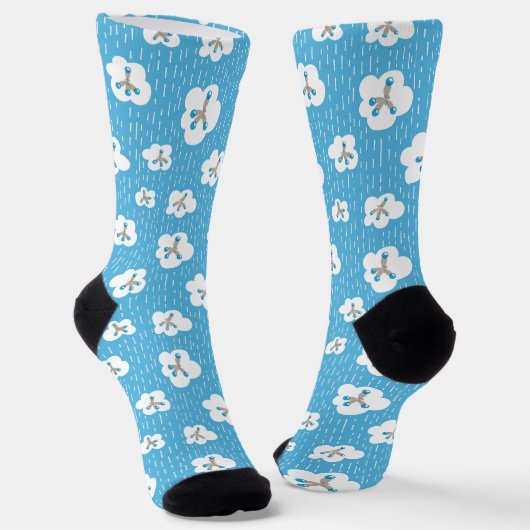 Bio Chemie Blue Molecules Science Geek Socken (Gewinkelt)