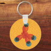 Bio Chemie QR-Code Orange Methan Molecule Schlüsselanhänger (Vorderseite)