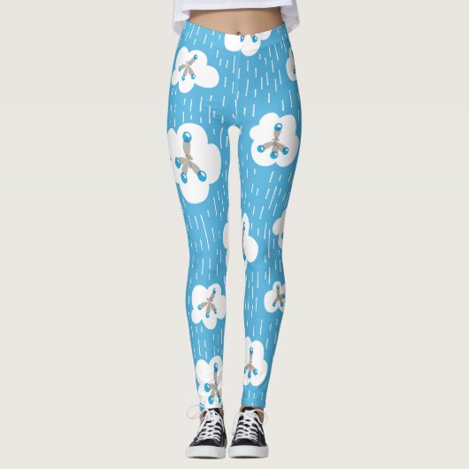 Bio Chemiemoleküle Blue Science Geek Leggings (Vorderseite)
