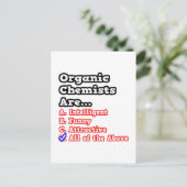 Bio Chemist Quiz...Joke Postkarte (Stehend Vorderseite)
