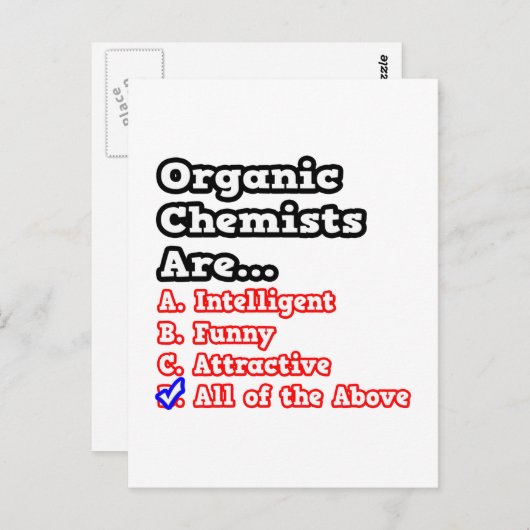 Bio Chemist Quiz...Joke Postkarte (Vorne/Hinten)
