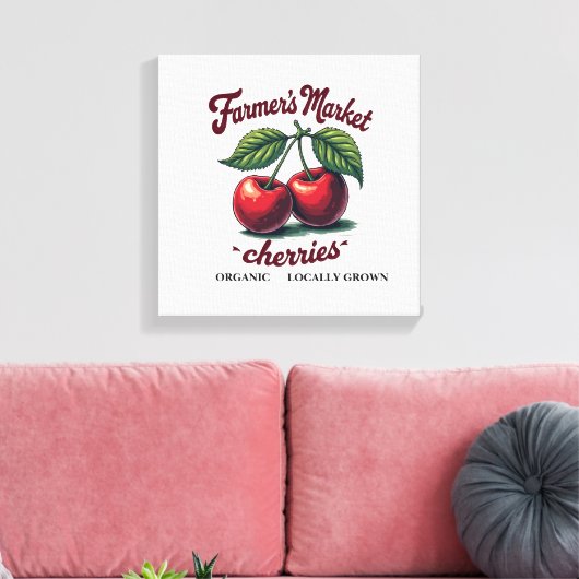Bio Cherries T-Shirt - Vor Ort angebaut & süß Leinwanddruck (Insitu (Wohnzimmer))