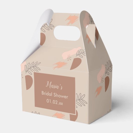 Bio Collage Leaf Earth Tone Hochzeit Geschenkschachtel (Vorderseite)