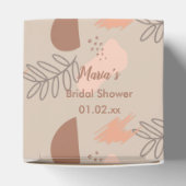 Bio Collage Leaf Earth Tone Hochzeit Geschenkschachtel (Oben)