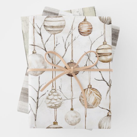 Bio Cream Tan Weihnachtsschmuck Geschenkpapier Set (Beispiel)