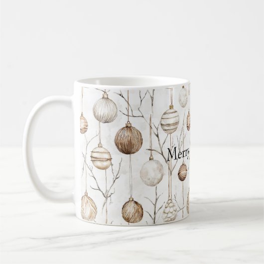 Bio Cream Tan Weihnachtsschmuck Kaffeetasse (Links)