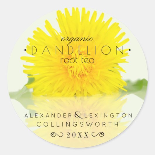 Bio Dandelion Root Tea Runder Aufkleber (Vorderseite)