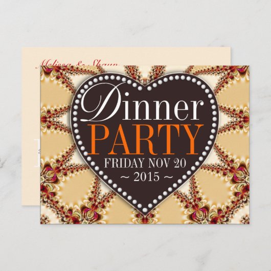 Bio Dekor Abendessen Party Einladen Postkarten (Vorne/Hinten)