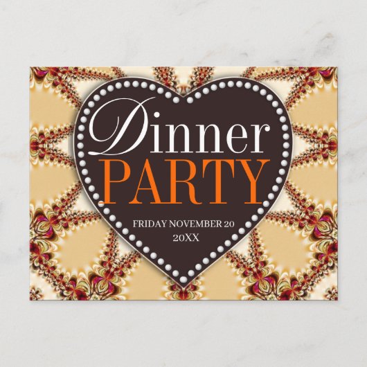 Bio Dekor Abendessen Party Einladen Postkarten (Vorderseite)