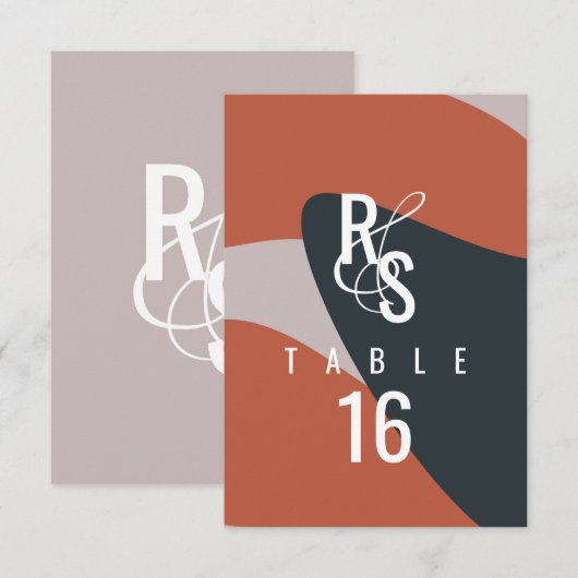 Bio Dunkle Terracotta Hochzeitssitze blau Einladung (Vorne/Hinten)