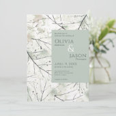 Bio Dusty Sage Khaki Einladung (Stehend Vorderseite)