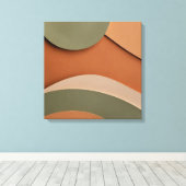 Bio Earth Tones - Abstrakt Boho Leinwanddruck (Insitu (Holzboden))