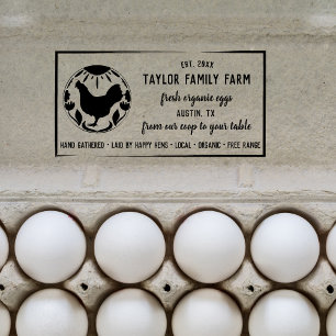 Bio Eier Familienfarm Vintag Rustikales Hühnerflei Gummistempel