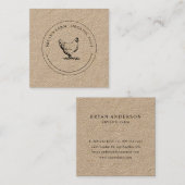 Bio Eier Hühnerprämie Quadratische Visitenkarte (Vorne/Hinten)