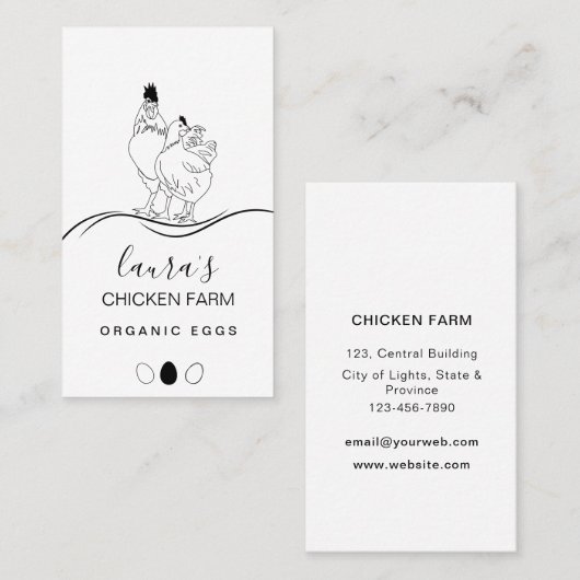 Bio Eier Hühnerzuchtmarkt Visitenkarte (Vorne/Hinten)