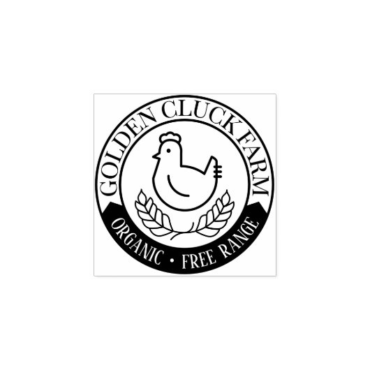 Bio Eiergeschäft Gummistempel (Prägung)