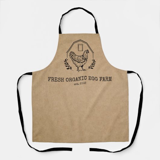 Bio Eierhof Rustikaler Hühnerbetrieb Schürze (Vorderseite)