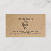 Bio Eierhof Rustikales Hühnchen Visitenkarte (Rückseite)