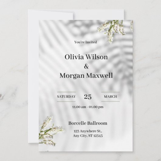 Bio Einladung zur Hochzeit in Schwarz und Weiß (Vorderseite)