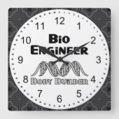 Bio Engineer Body Builder Quadratische Wanduhr (Vorderseite)