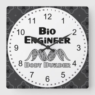 Bio Engineer Body Builder Quadratische Wanduhr